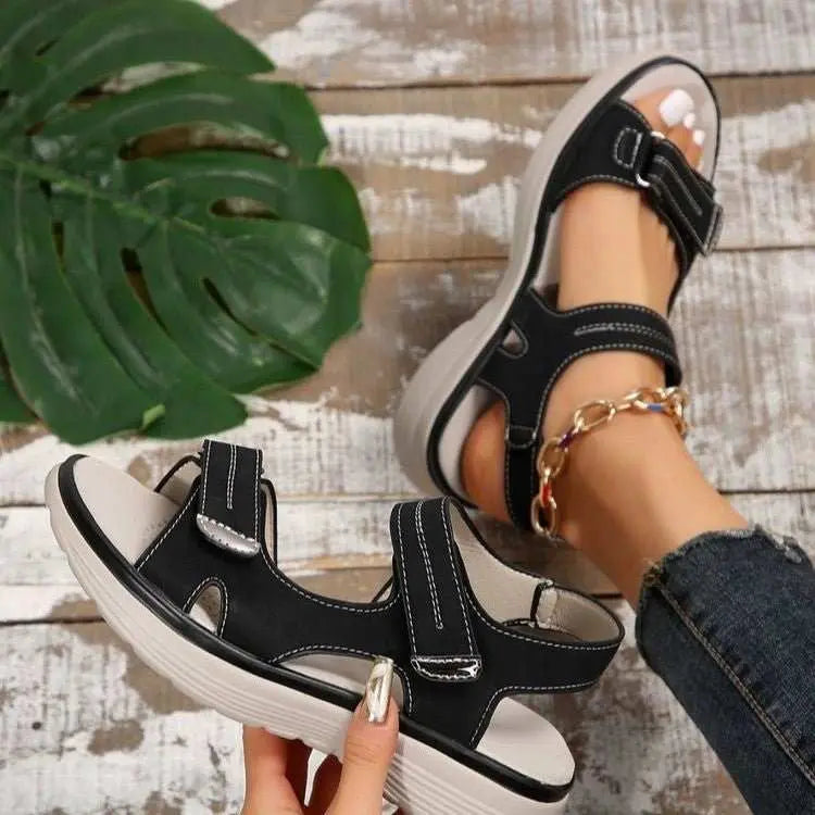 Casual Velcro - design Sandals Summer Comfortable Fish Mouth Sports Sandals Women Lightweight Beach Shoes - AMIR BAGS INDIA PRIVATE LIMITED