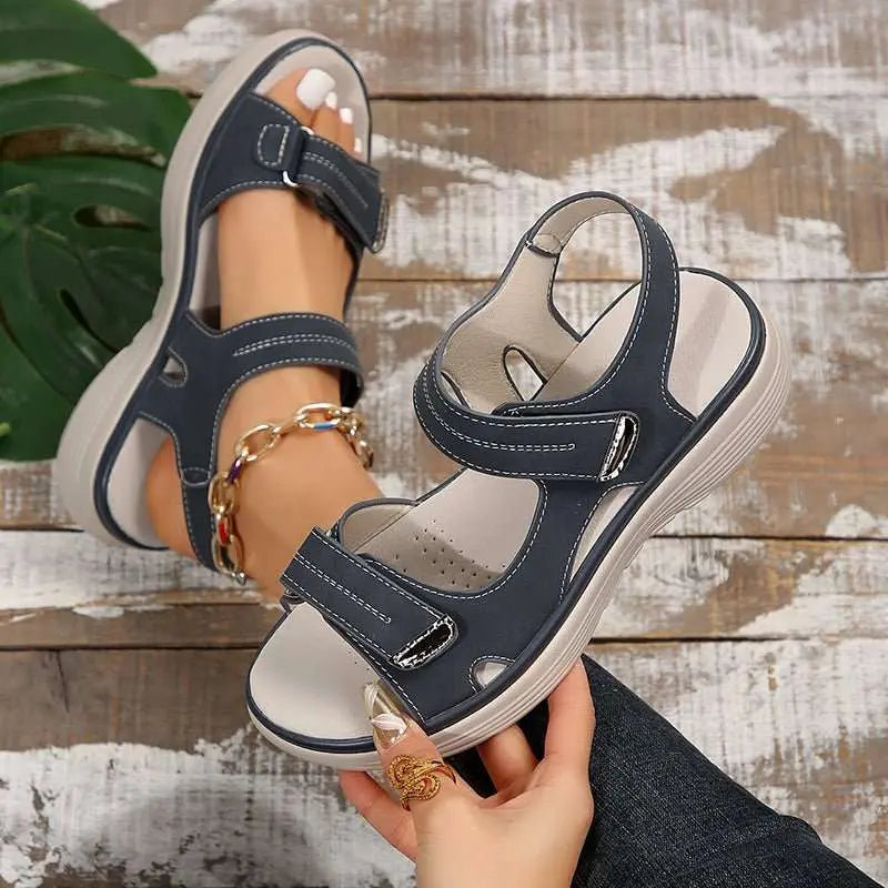Casual Velcro - design Sandals Summer Comfortable Fish Mouth Sports Sandals Women Lightweight Beach Shoes - AMIR BAGS INDIA PRIVATE LIMITED