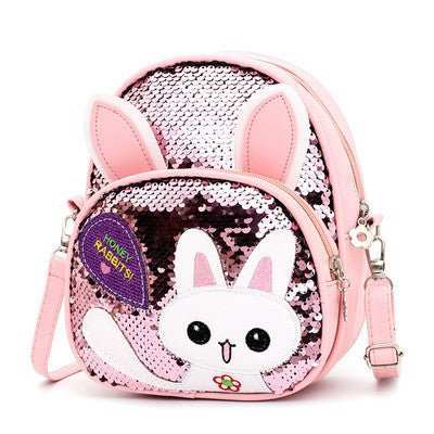 Children's Bags, Girls' Messenger Bags, Girls, Cute Bunny, Sequined One - shoulder Backpack - AMIR BAGS INDIA PRIVATE LIMITED