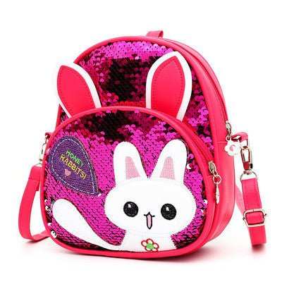 Children's Bags, Girls' Messenger Bags, Girls, Cute Bunny, Sequined One - shoulder Backpack - AMIR BAGS INDIA PRIVATE LIMITED
