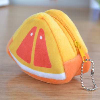 Children's Day Creative Gift Plush Solid Triangle Fruit Zero Wallet Coin Bag Key Bag Strap - AMIR BAGS INDIA PRIVATE LIMITED