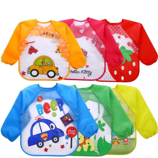 Children's Gown Long Sleeve Kids Waterproof Meal Baby Apron Painting Clothes Bib Protective Clothing - AMIR BAGS INDIA PRIVATE LIMITED