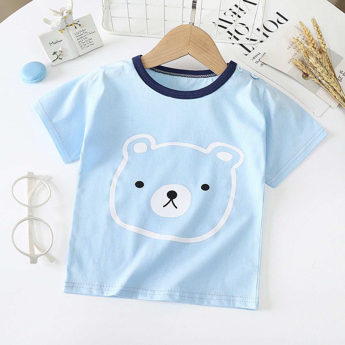 Children's Short - sleeved T-shirt cotton Baby Half - sleeved Bottoming Shirt - AMIR BAGS INDIA PRIVATE LIMITED