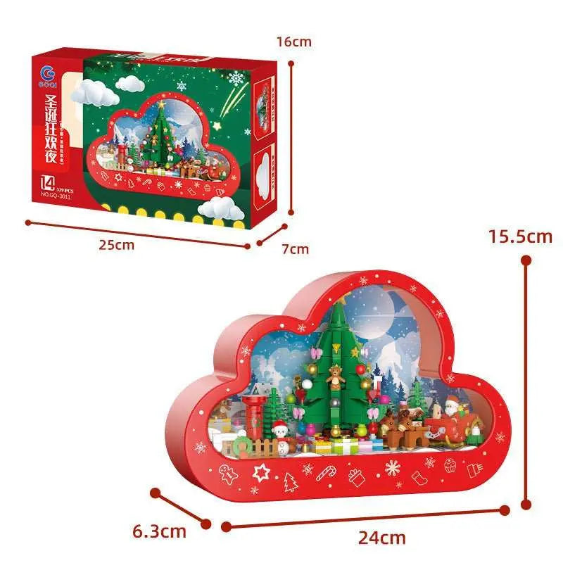 Christma New Style Assembled Building Block Toys Cloud Night Lamp Decorative Mirrors Frame LED Table Lights Creative Desk Bedroom Handmade Birthday Gifts - AMIR BAGS INDIA PRIVATE LIMITED