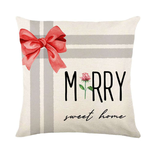 Christmas Decorations Pillow Covers Sofa Square Throw Pillow Cases Stamping Snowflake Waist Cushion Cover Home Bed Decor - AMIR BAGS INDIA PRIVATE LIMITED