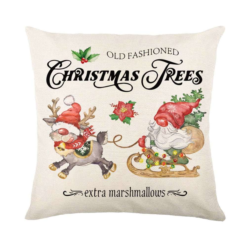 Christmas Decorations Pillow Covers Sofa Square Throw Pillow Cases Stamping Snowflake Waist Cushion Cover Home Bed Decor - AMIR BAGS INDIA PRIVATE LIMITED