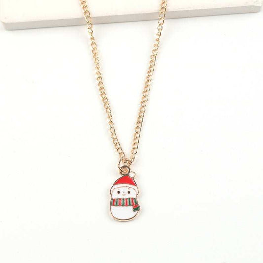 Christmas Necklace Cute Cartoon Santa Claus Snowman Elk Pendant Necklace Xmas New Year Festival Ear Jewelry Gifts - AMIR BAGS INDIA PRIVATE LIMITED