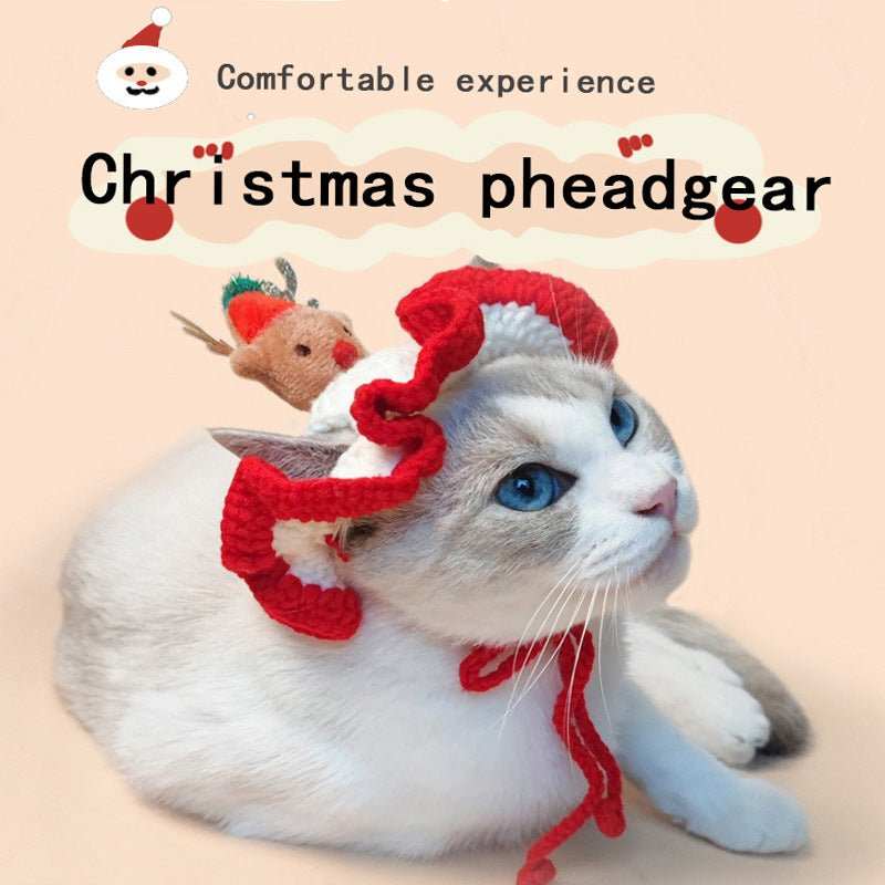 Christmas Tree Pet Head Cover Crocheted Hand - woven Cat Dog Hats Pets Products - AMIR BAGS INDIA PRIVATE LIMITED