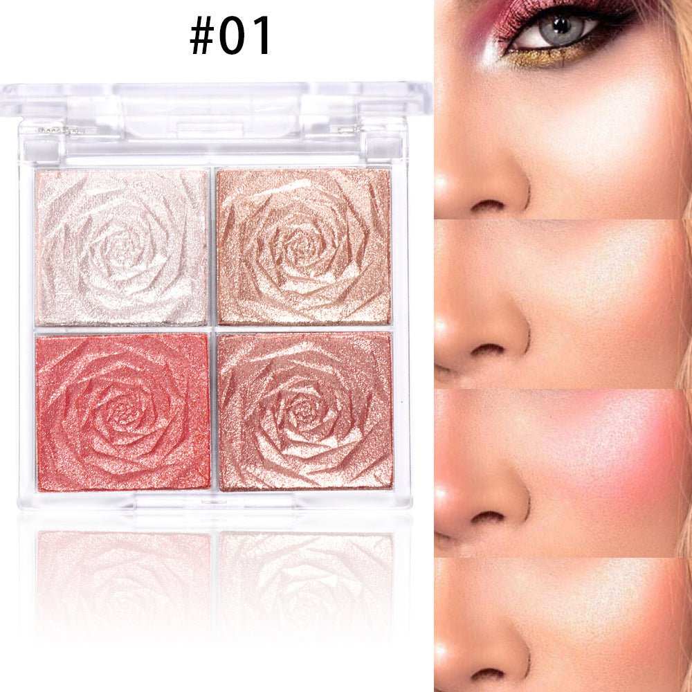CmaaDu 4 Color Highlighter Eyeshadow Blush - AMIR BAGS INDIA PRIVATE LIMITED
