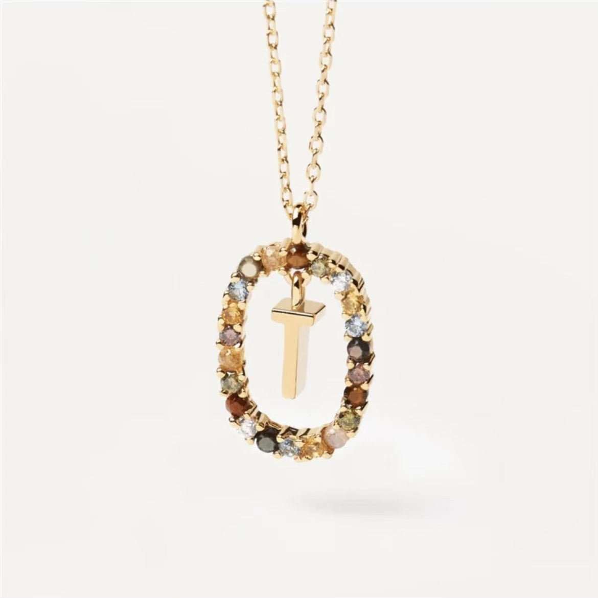 Colored Rhinestone Necklace 26 Alphabet Necklace 18K Fashion Jewelry - AMIR BAGS INDIA PRIVATE LIMITED