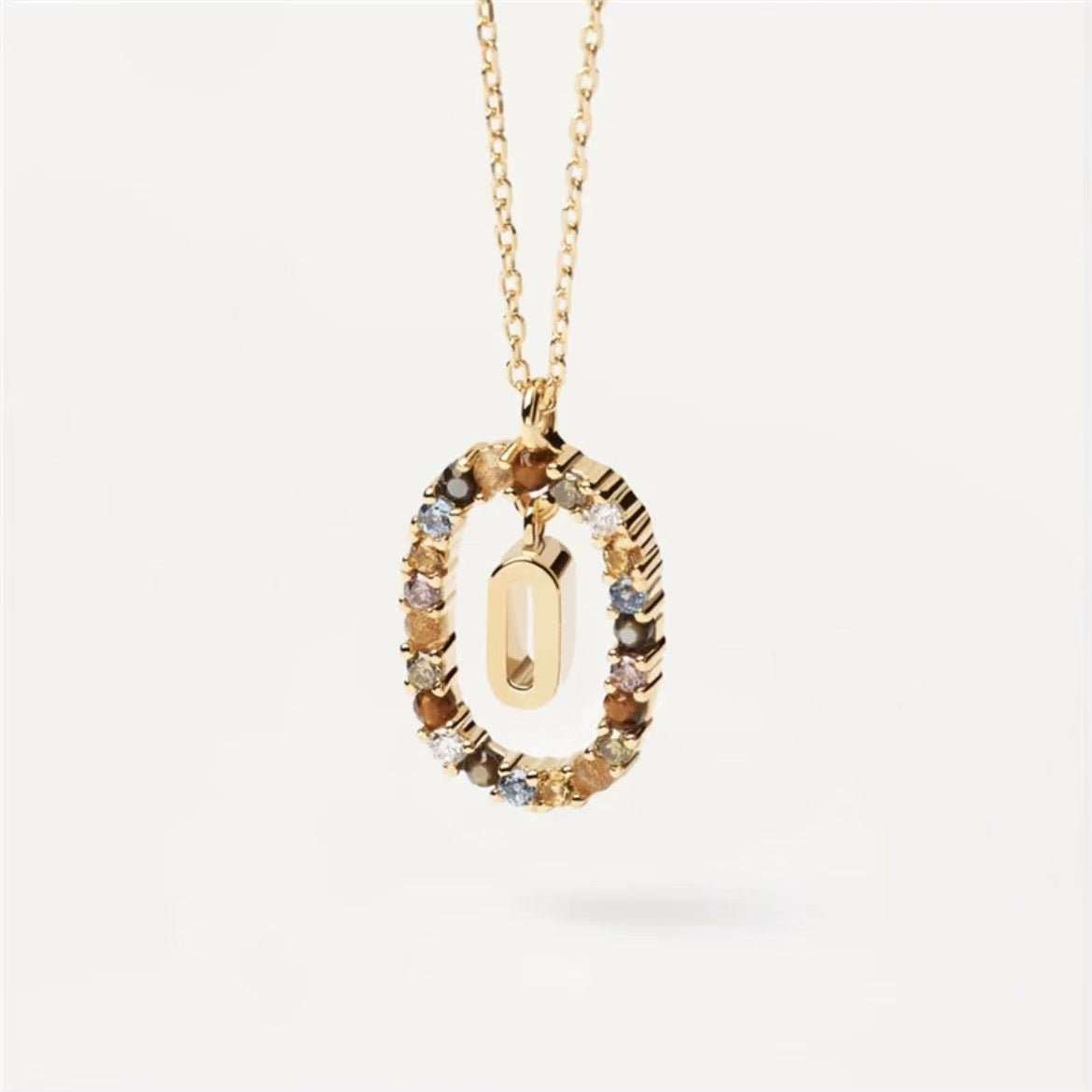 Colored Rhinestone Necklace 26 Alphabet Necklace 18K Fashion Jewelry - AMIR BAGS INDIA PRIVATE LIMITED