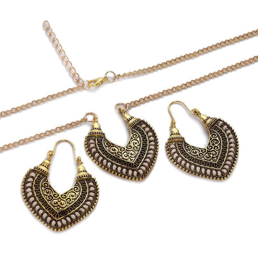 Colored Rope Winding Earrings Necklace Two - piece Set - AMIR BAGS INDIA PRIVATE LIMITED