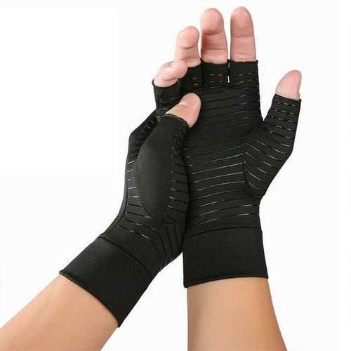 Compression Arthritis Glove Unisex Joint Pain Relief Half Finger Brace - AMIR BAGS INDIA PRIVATE LIMITED