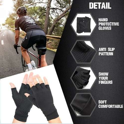 Compression Arthritis Glove Unisex Joint Pain Relief Half Finger Brace - AMIR BAGS INDIA PRIVATE LIMITED