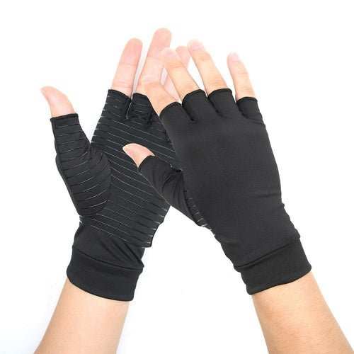 Compression Arthritis Glove Unisex Joint Pain Relief Half Finger Brace - AMIR BAGS INDIA PRIVATE LIMITED