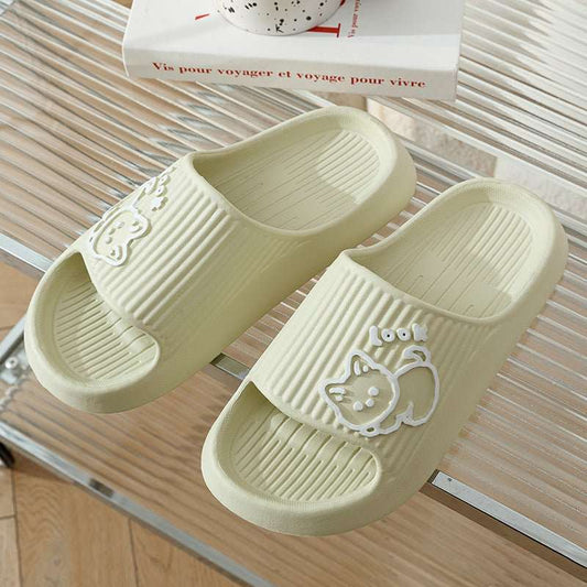 Cute Cat Slippers Summer Women Home Shoes Bath Thick Platform Non - Slip Slides Indoor Outdoor - AMIR BAGS INDIA PRIVATE LIMITED