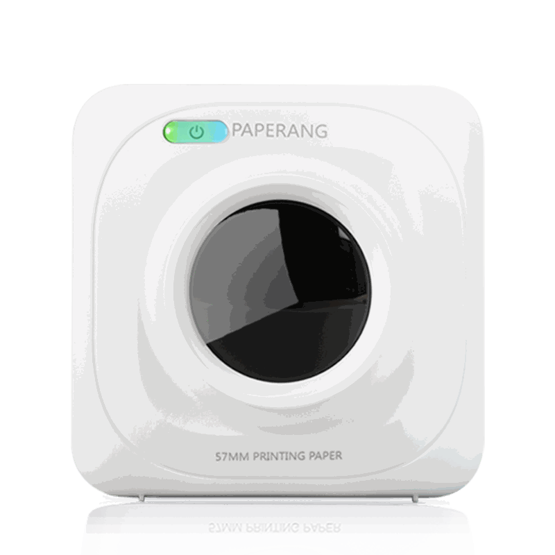 White pocket portable label printer with Bluetooth and thermal printing for home and office use