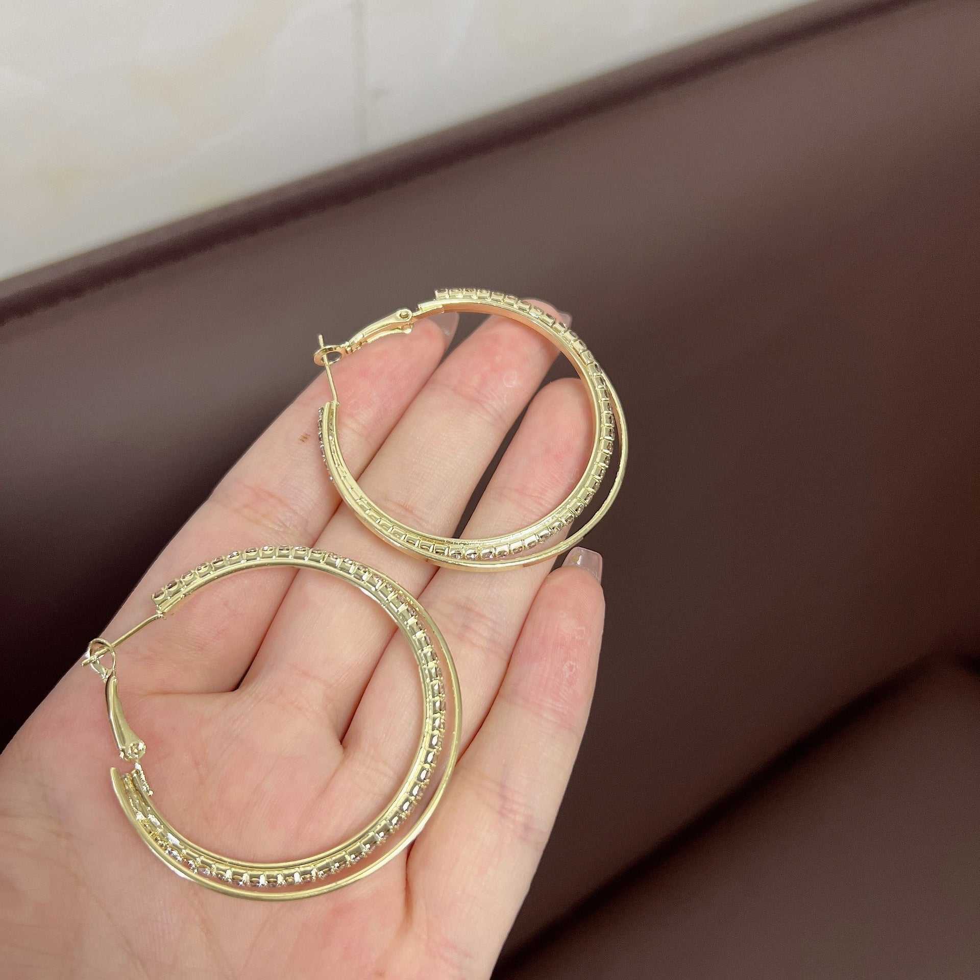 Diamond Simple Bracelet Eardrop Earring Korean Simple Temperamental - AMIR BAGS INDIA PRIVATE LIMITED