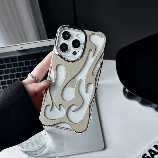 Electroplating Hollow Heat Dissipation Phone Case Flame Pattern High - grade Soft Shell - AMIR BAGS INDIA PRIVATE LIMITED