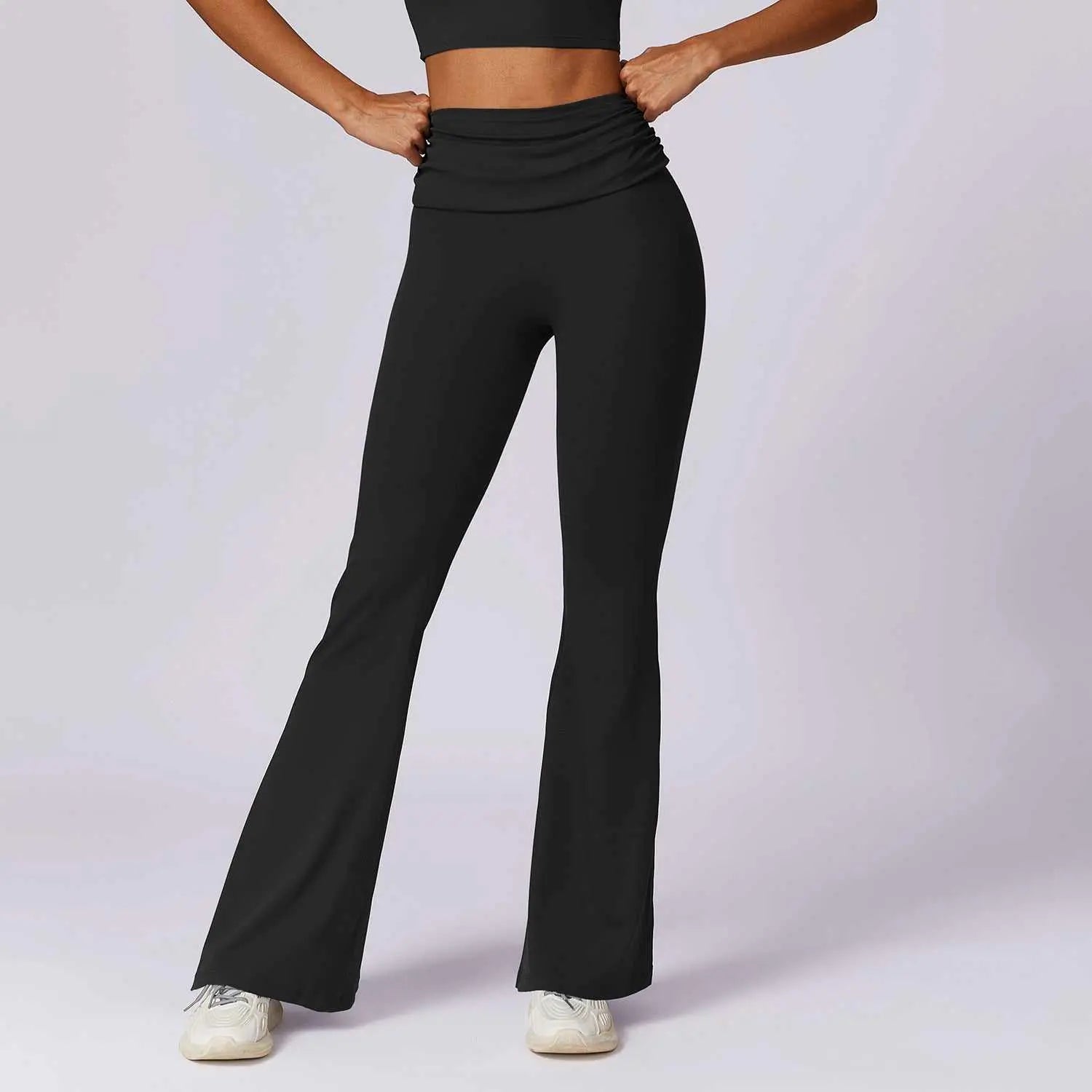 European And American Quick - dry Hip Raise Yoga Pants Nude Feel Casual Wide Leg - AMIR BAGS INDIA PRIVATE LIMITED