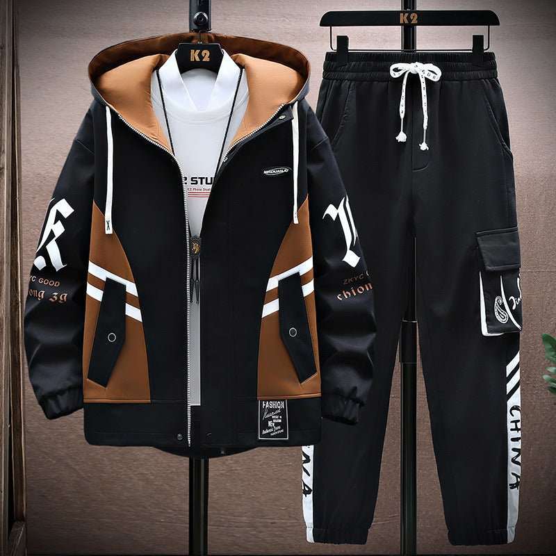 Fall Jacket Trousers Men Leisure Set - AMIR BAGS INDIA PRIVATE LIMITED