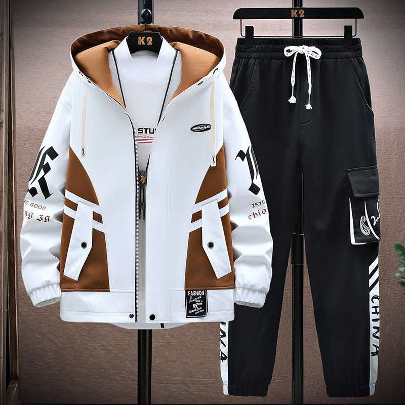 Fall Jacket Trousers Men Leisure Set - AMIR BAGS INDIA PRIVATE LIMITED
