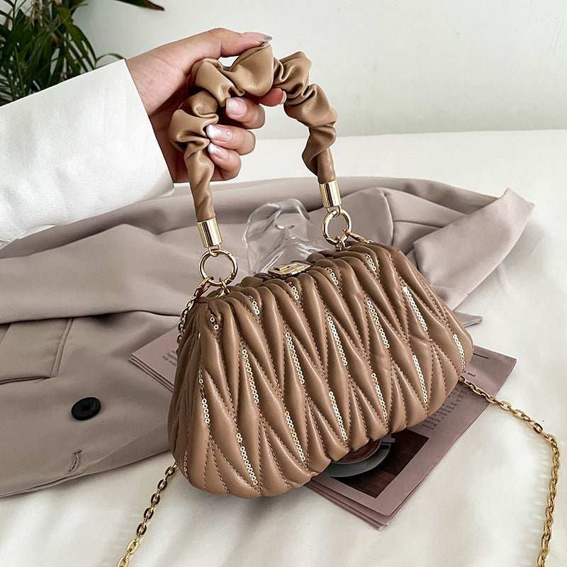 Fashion Chain Pleated Portable Messenger Bag - AMIR BAGS INDIA PRIVATE LIMITED