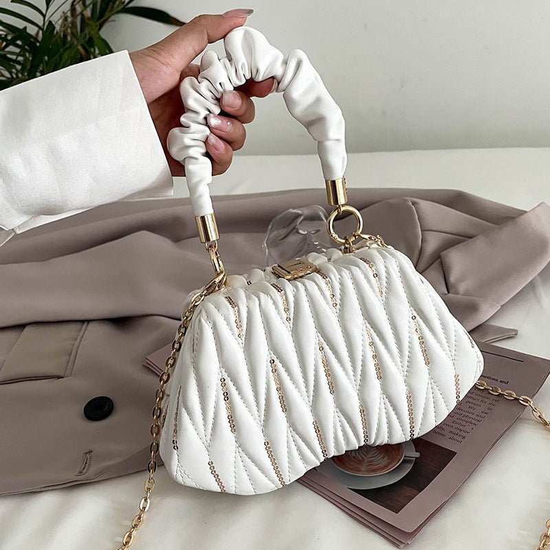Fashion Chain Pleated Portable Messenger Bag - AMIR BAGS INDIA PRIVATE LIMITED