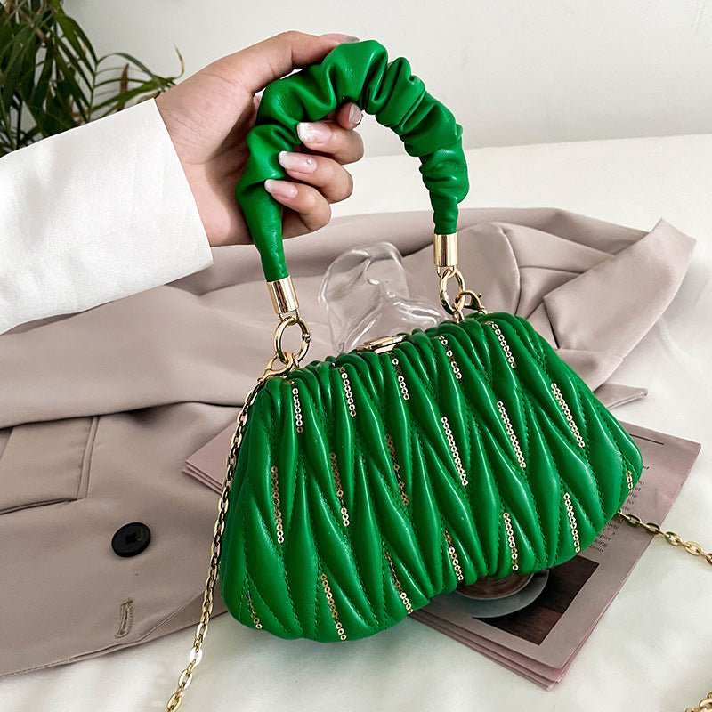 Fashion Chain Pleated Portable Messenger Bag - AMIR BAGS INDIA PRIVATE LIMITED