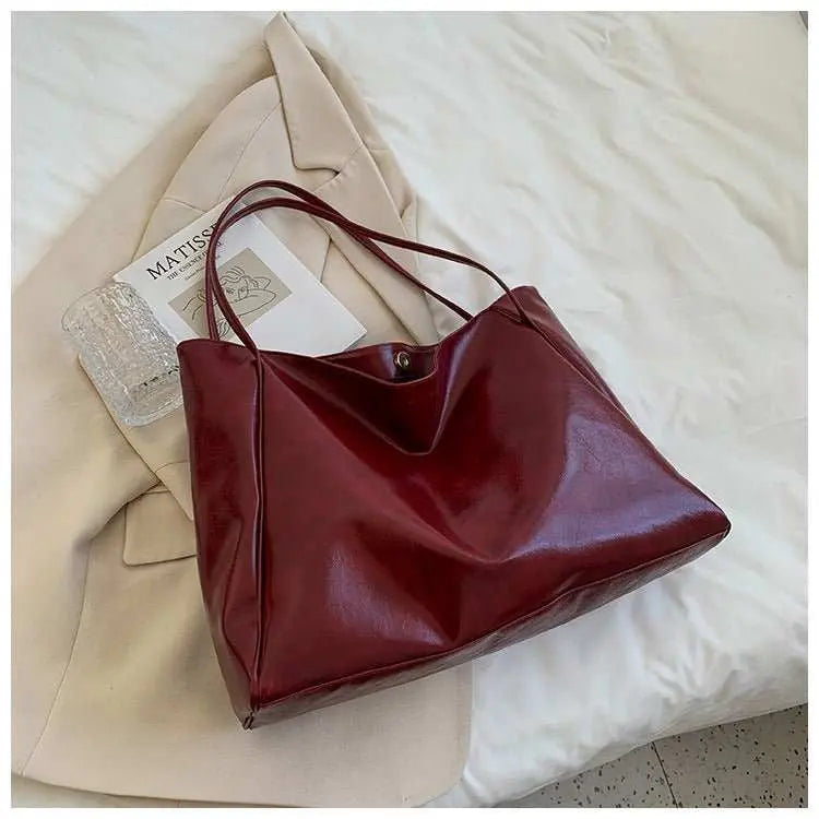 Fashion Handbag New Autumn And Winter Japanese And Korean Large Capacity Soft Leather Shoulder Bag Retro Casual Handbag - AMIR BAGS INDIA PRIVATE LIMITED