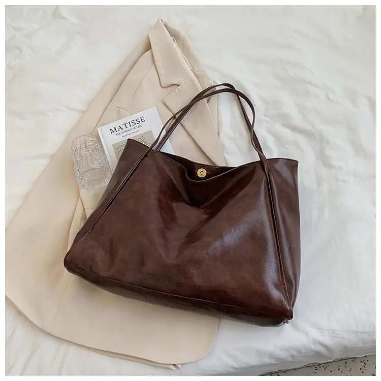 Fashion Handbag New Autumn And Winter Japanese And Korean Large Capacity Soft Leather Shoulder Bag Retro Casual Handbag - AMIR BAGS INDIA PRIVATE LIMITED