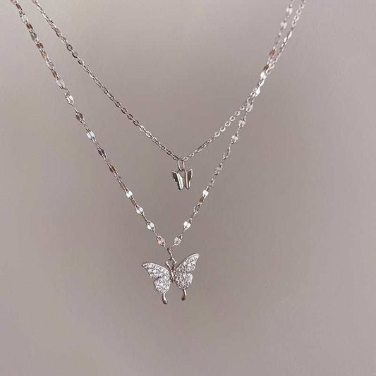 Fashion Jewelry Double Butterfly Necklace Gold Plated Butterfly Pendant Engagement Necklaces For Women Animal Jewelry Anniversary Gift - AMIR BAGS INDIA PRIVATE LIMITED