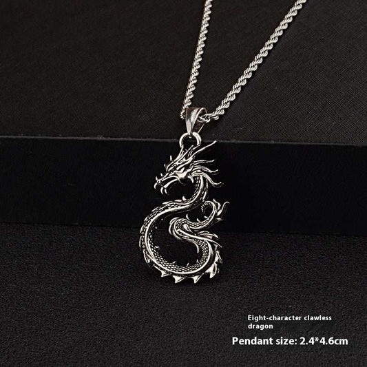 Fashion Jewelry Dragon Sword Pendant Necklace Paved Black Color Jewelry For Men Boy Christmas Gifts - AMIR BAGS INDIA PRIVATE LIMITED