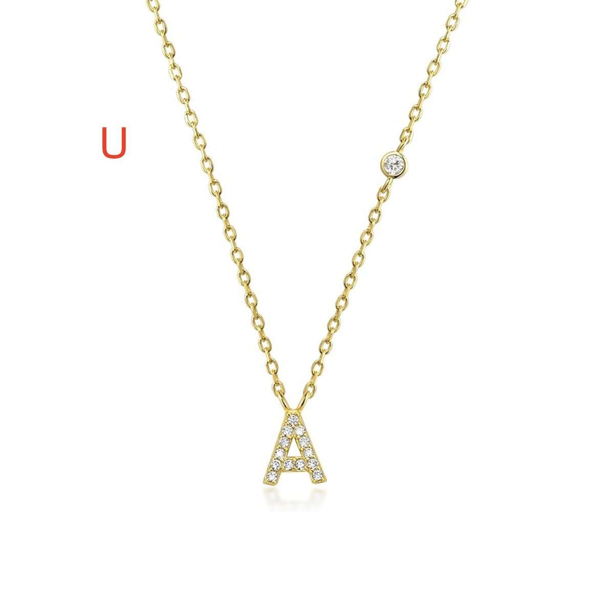 Fashion Jewelry Luxury Gold Color A - Z 26 Letters Necklace CZ Pendant For Women Cute Initials Name Necklace Fashion Party Wedding Jewelry Gift - AMIR BAGS INDIA PRIVATE LIMITED