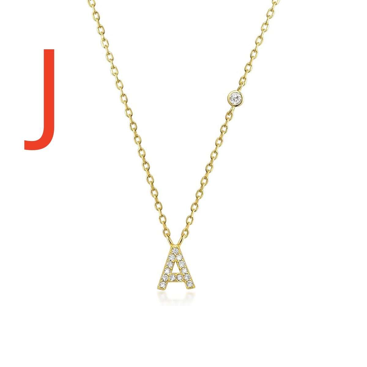 Fashion Jewelry Luxury Gold Color A - Z 26 Letters Necklace CZ Pendant For Women Cute Initials Name Necklace Fashion Party Wedding Jewelry Gift - AMIR BAGS INDIA PRIVATE LIMITED
