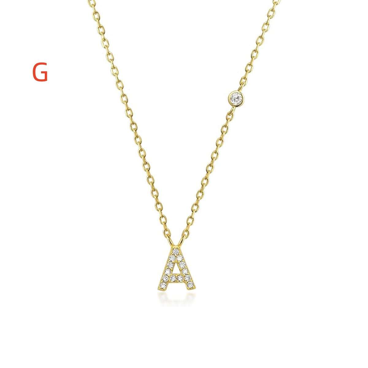 Fashion Jewelry Luxury Gold Color A - Z 26 Letters Necklace CZ Pendant For Women Cute Initials Name Necklace Fashion Party Wedding Jewelry Gift - AMIR BAGS INDIA PRIVATE LIMITED