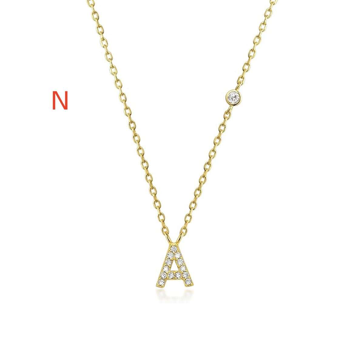 Fashion Jewelry Luxury Gold Color A - Z 26 Letters Necklace CZ Pendant For Women Cute Initials Name Necklace Fashion Party Wedding Jewelry Gift - AMIR BAGS INDIA PRIVATE LIMITED