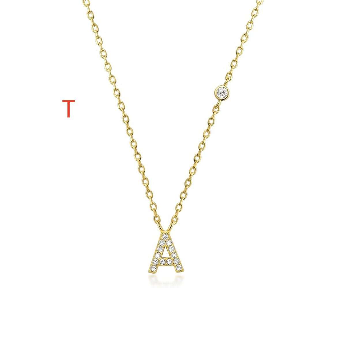 Fashion Jewelry Luxury Gold Color A - Z 26 Letters Necklace CZ Pendant For Women Cute Initials Name Necklace Fashion Party Wedding Jewelry Gift - AMIR BAGS INDIA PRIVATE LIMITED