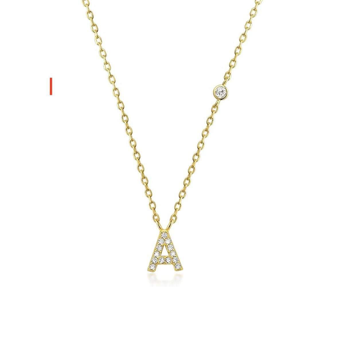 Fashion Jewelry Luxury Gold Color A - Z 26 Letters Necklace CZ Pendant For Women Cute Initials Name Necklace Fashion Party Wedding Jewelry Gift - AMIR BAGS INDIA PRIVATE LIMITED