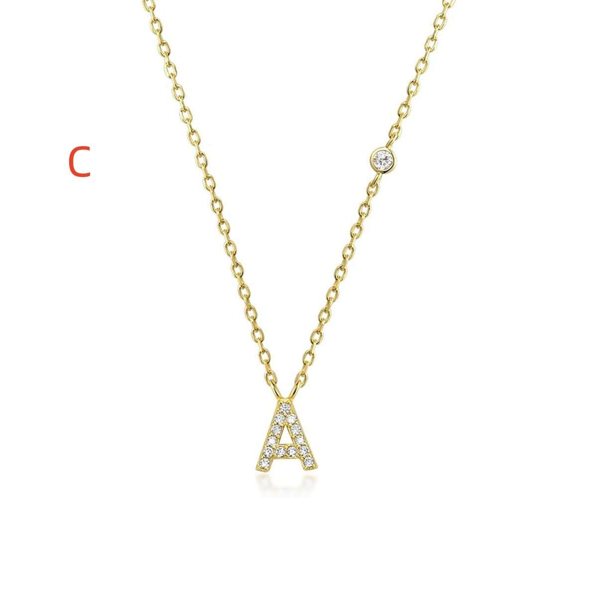 Fashion Jewelry Luxury Gold Color A - Z 26 Letters Necklace CZ Pendant For Women Cute Initials Name Necklace Fashion Party Wedding Jewelry Gift - AMIR BAGS INDIA PRIVATE LIMITED
