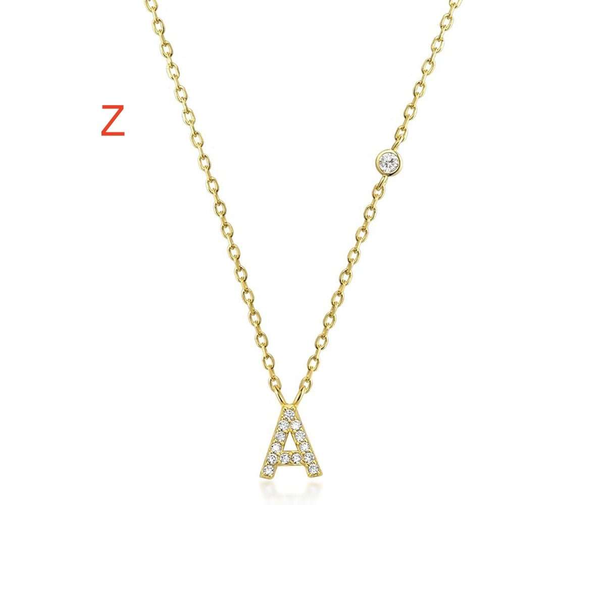 Fashion Jewelry Luxury Gold Color A - Z 26 Letters Necklace CZ Pendant For Women Cute Initials Name Necklace Fashion Party Wedding Jewelry Gift - AMIR BAGS INDIA PRIVATE LIMITED