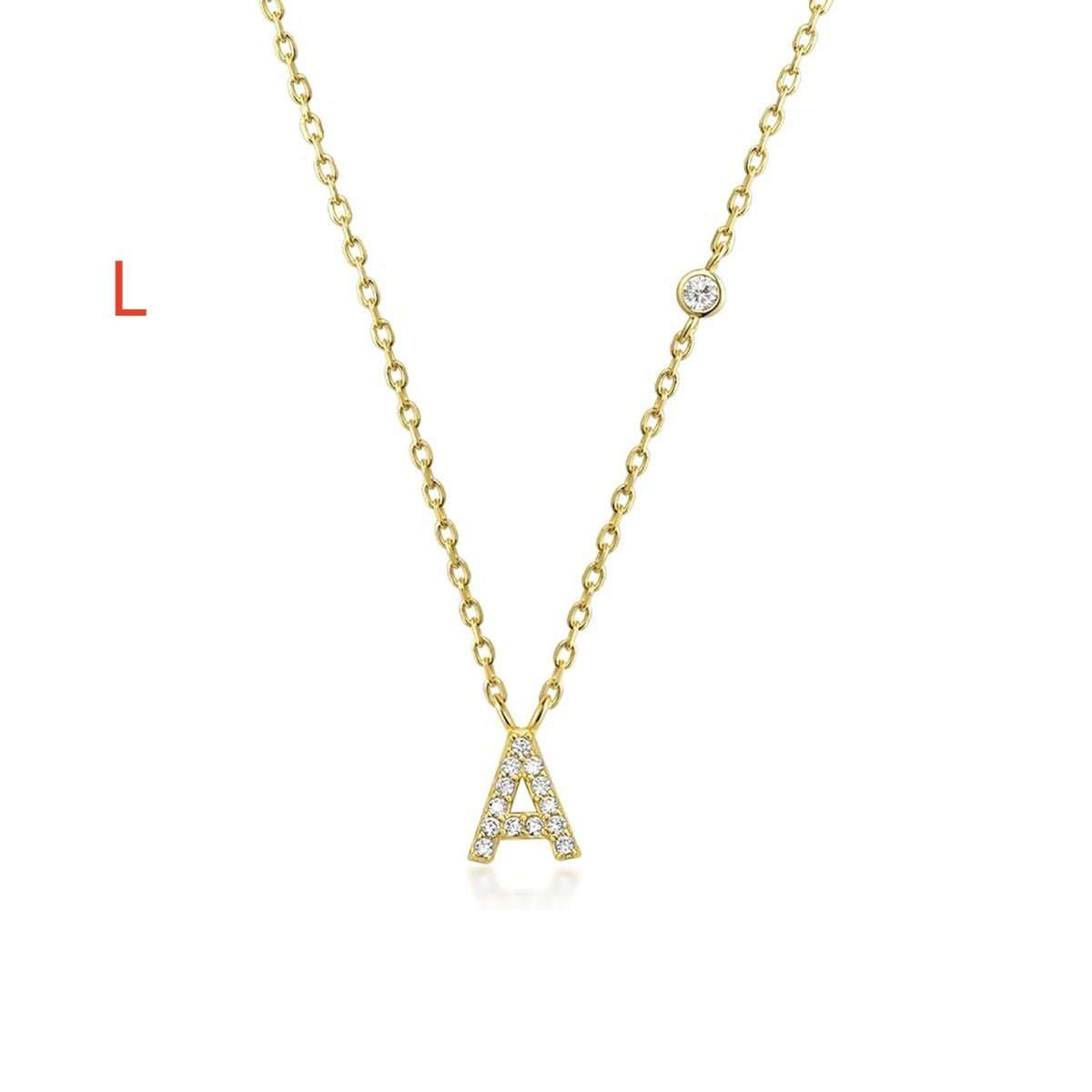 Fashion Jewelry Luxury Gold Color A - Z 26 Letters Necklace CZ Pendant For Women Cute Initials Name Necklace Fashion Party Wedding Jewelry Gift - AMIR BAGS INDIA PRIVATE LIMITED