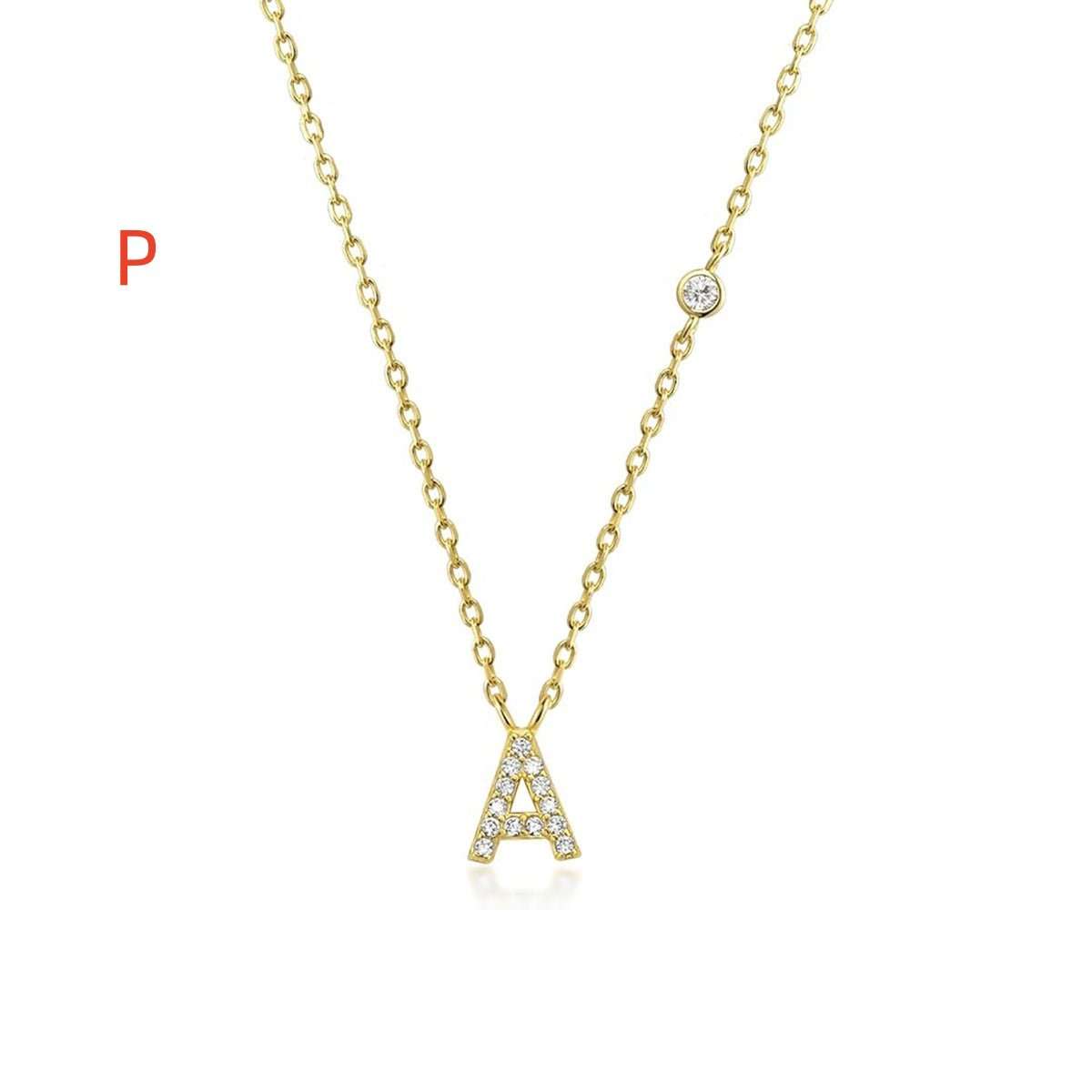 Fashion Jewelry Luxury Gold Color A - Z 26 Letters Necklace CZ Pendant For Women Cute Initials Name Necklace Fashion Party Wedding Jewelry Gift - AMIR BAGS INDIA PRIVATE LIMITED