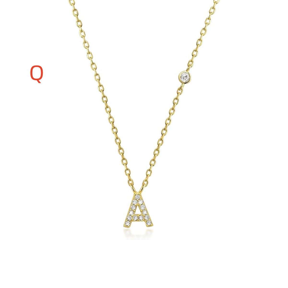 Fashion Jewelry Luxury Gold Color A - Z 26 Letters Necklace CZ Pendant For Women Cute Initials Name Necklace Fashion Party Wedding Jewelry Gift - AMIR BAGS INDIA PRIVATE LIMITED