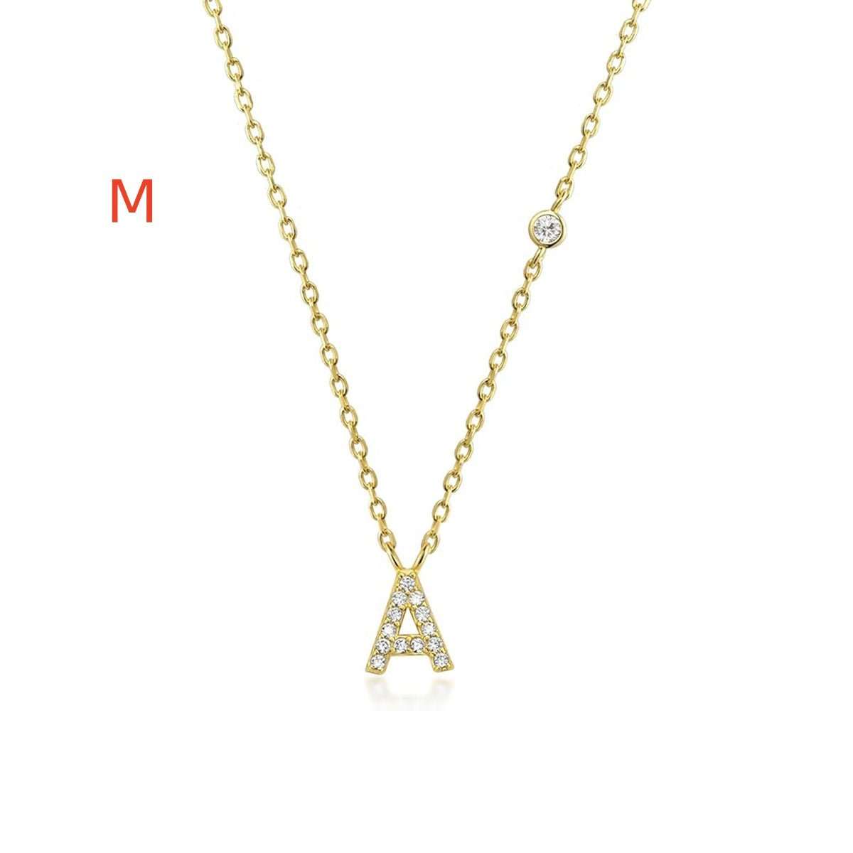 Fashion Jewelry Luxury Gold Color A - Z 26 Letters Necklace CZ Pendant For Women Cute Initials Name Necklace Fashion Party Wedding Jewelry Gift - AMIR BAGS INDIA PRIVATE LIMITED
