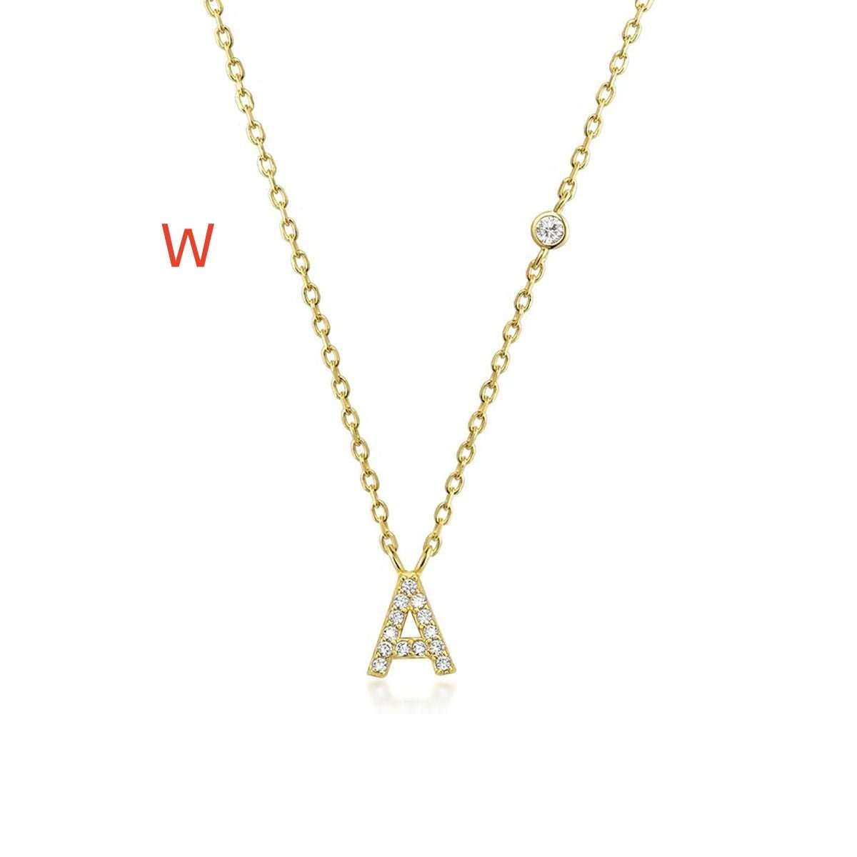 Fashion Jewelry Luxury Gold Color A - Z 26 Letters Necklace CZ Pendant For Women Cute Initials Name Necklace Fashion Party Wedding Jewelry Gift - AMIR BAGS INDIA PRIVATE LIMITED