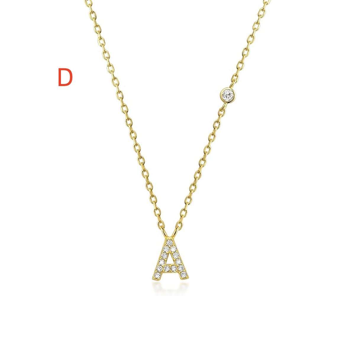 Fashion Jewelry Luxury Gold Color A - Z 26 Letters Necklace CZ Pendant For Women Cute Initials Name Necklace Fashion Party Wedding Jewelry Gift - AMIR BAGS INDIA PRIVATE LIMITED