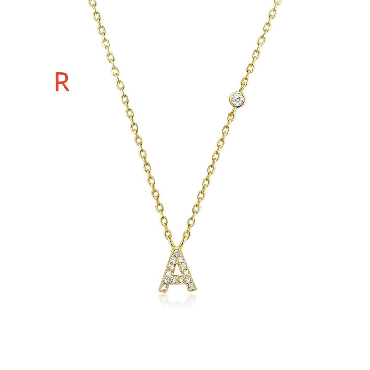 Fashion Jewelry Luxury Gold Color A - Z 26 Letters Necklace CZ Pendant For Women Cute Initials Name Necklace Fashion Party Wedding Jewelry Gift - AMIR BAGS INDIA PRIVATE LIMITED