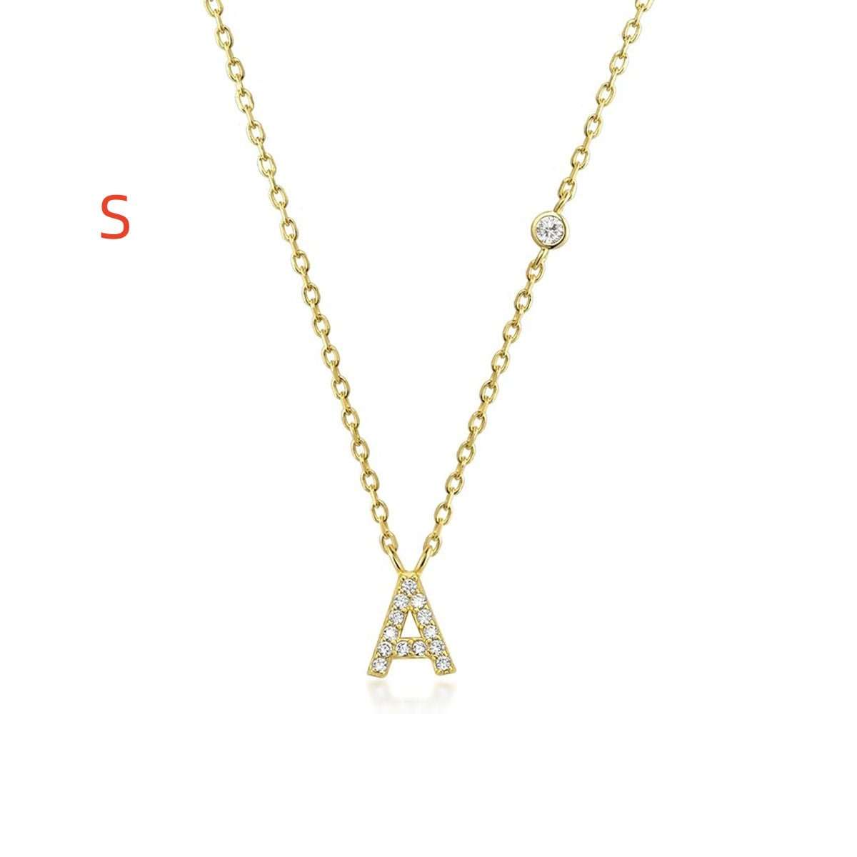 Fashion Jewelry Luxury Gold Color A - Z 26 Letters Necklace CZ Pendant For Women Cute Initials Name Necklace Fashion Party Wedding Jewelry Gift - AMIR BAGS INDIA PRIVATE LIMITED