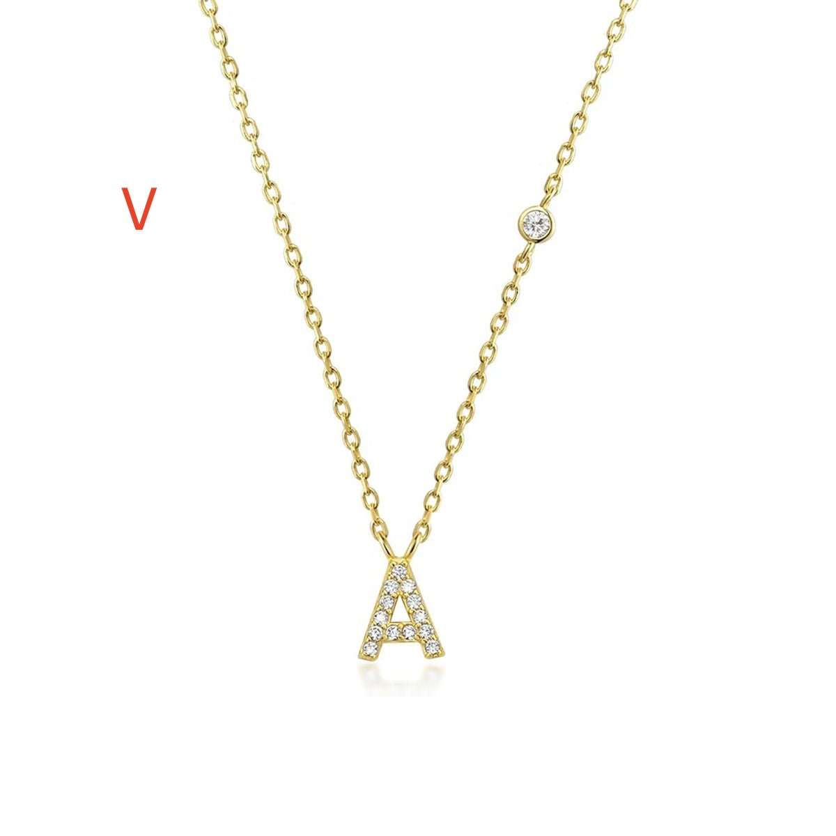 Fashion Jewelry Luxury Gold Color A - Z 26 Letters Necklace CZ Pendant For Women Cute Initials Name Necklace Fashion Party Wedding Jewelry Gift - AMIR BAGS INDIA PRIVATE LIMITED
